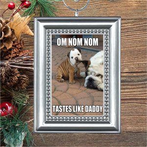 Bulldog Puppy‎ Dog Funny Christmas Tree Ornament